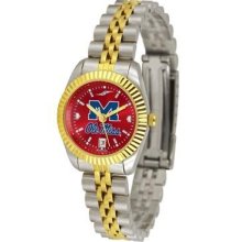 Ole Miss Rebels Ladies Gold Dress Watch