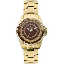Original Penguin Gents Brown Dial Stainless Steel Gold Bracelet Watch Op3022gd