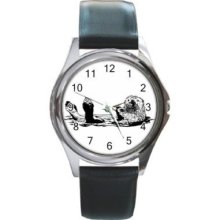 Otter Swimming On Back Unisex Art Wrist Watch NEW