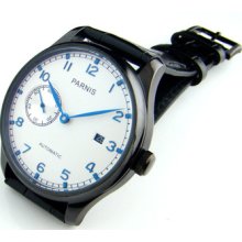 Parnis 43mm Parnis Pvd Case White Dial Men Auto Watch