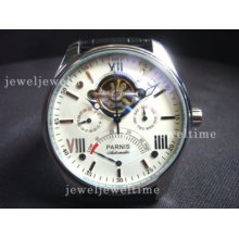 Parnis 44mm Automatic Polished Power Reserve Wht Mw025