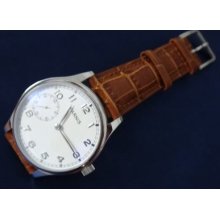 Parnis 44mm White Dial White Asia 6497 Hand Winding Mechanical Watch