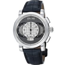 Paul Picot Watches Men's Chronograph Grey Dial Grey Leather Grey Leath