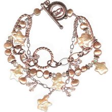 Pearl stars with copper bracelet