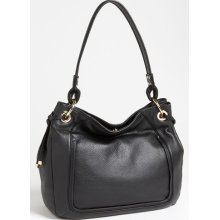 Perlina 'Simone' Leather Hobo Black