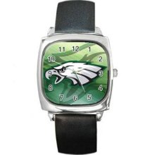 Philadelphia Eagles Unisex Silver-Tone Square Metal Watch 06