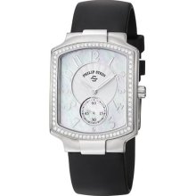 Philip Stein Women's 'Signature' Black Rubber Strap Watch