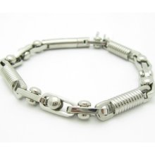 Platinum Stainless Steel Unique Design Floating Link Bracelet Great Bridal Gift