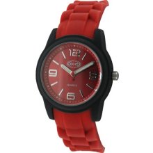 Pod Men's Quartz Watch With Red Dial Analogue Display And Red Strap Pod146/D