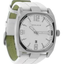 Police Mens Edge White Leather Strap Watch Cl29.03plx