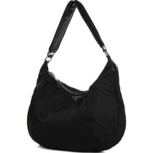 Prada Black Nylon Hobo