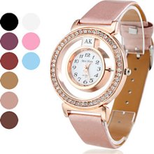 PU Women's Fashionable Leather Analog Quartz Wrist Watch (Assorted Colors)