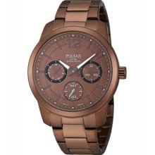 Pulsar Women's Pp6063 Chronograph Brown Watch Made By Seiko