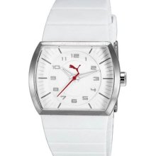 Puma Womens Activ White Dial Stainless Steel Case Polyurethane Bracelet Watch