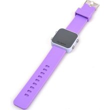 Purple Jelly Silicone Luxury Sport Style LED Digital Date Watch W ...