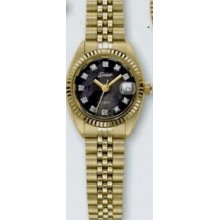 Quartzline Ladies Gold 11 Diamond Sport Watch W/ Mother Of Pearl Dial