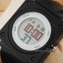 Quite Square Case Black Fashion Unisex Watches Sport Digital Hour Gift
