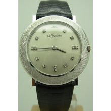 Rare 14k White Gold Jaeger Lecoultre Mechanical Watch Cal. 818/cw Diamond Dial