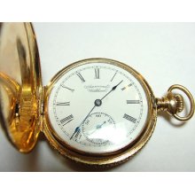 Rare Antique 1895 Waltham Pocket Watch 14k Solid Gold Case 49.2 Grams