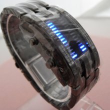 Rare Date Blue Led Digital Sports Black Strap Watch