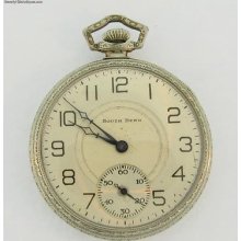 Rare South Bend Art Deco Gold Filled Open Face 17 Jewels Pocket Watch