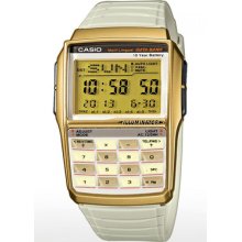 Rare Vintage Casio Dbc-32c-8b Calculator Watch Databank Gold
