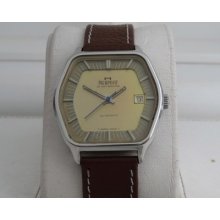 Rare Vintage Pierpont Of Switzerland Automatic Date Original Dial Steel Watch