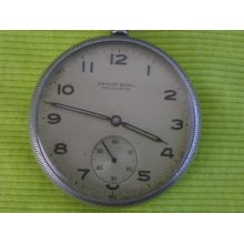 Rare Wwii Swiss Military Pocket Watch Ernest Borel Neuchatel 15 Jewels