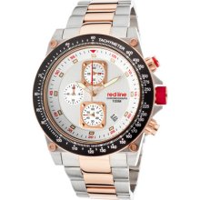 Red Line Watch 50040-22-rg-ss Men's Simulator Chronograph White Textured Dial