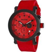 Red Line Watches Men's Compressor Chronograph Red Dial Black IP Case R