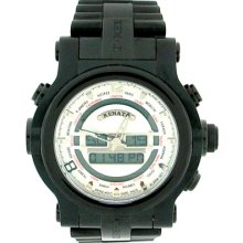 Renato Swiss Movement T-rex Analog Digital Black-ionic Plated Bracelet Watch