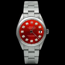 Rolex date just watch lady man stainless steel red diamond dial rolex