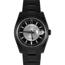Rolex Datejust Black PVD Mens with Tuxedo Dial Watch