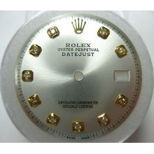 Rolex Datejust Diamond Dial Slate Gray 1600 1601 1603 Non Quick Older Pie Pan