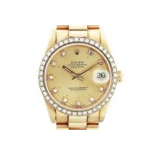 Rolex Datejust Midsize 68278 Presidential Diamond Bezel Watch