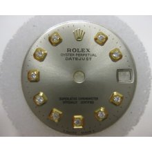 Rolex Datejust Midsize Diamond Dial Gray Slate & Gold