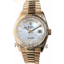 Rolex Day-Date Presidential 118238 Mens Heavy Design Factory Mother of Pearl Diamond Dial