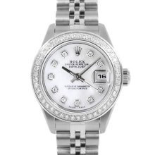 Rolex Ladies Datejust Ss Mop Diamond Dial Beadset Diamond Bezel Jubilee Bracelet