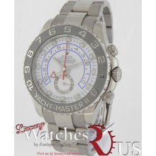 Rolex Yacht-master Ii White Gold Engraved 116689 With Box & Papers 