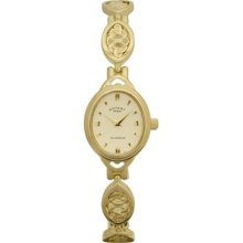Rotary Analogue Ladies Classic Gold Plated Metal Bracelet Strap Watch Clb0015/03