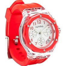 RumbaTime Mercer Chronograph Watch, TraditonalFit - Red/White - One Size