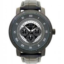 SALE .10ct Black Custom Super Techno Diamond Watch