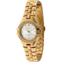 Sale: Peugeot Ladies Gold Tone Crystal Watch 155lg