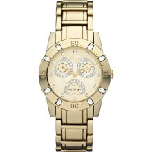 sears Ladies' Relic Chronograph Watch w/Round Goldtone Case, Champagne Multi-Display Dial and GT Bracelet Band