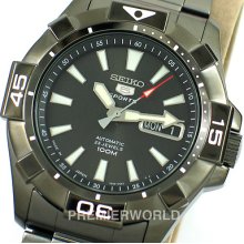 Seiko 5 Sports Automatic Racer Black Steel 100m Watch Snzh15j1 Made In Japan