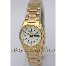 Seiko Automatic Day/date 21jewels Ladies 30m/100f W/r Watch Symj40k1