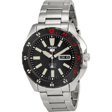 Seiko Black Dial Stainless Steel Mens Watch Srp361