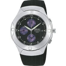 Seiko Chronograph Rubber Mens Watch SND401