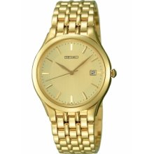 Seiko Gold Plated Dress Bracelet Watch Skk316