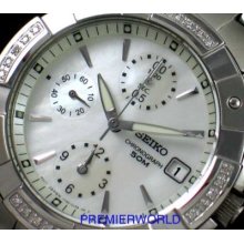 Seiko Ladies Chrono 20 Diamonds Sndz69 With Certificate